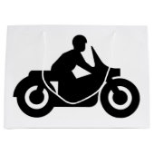 バイクもしくは自転車に乗る人男 ラージペーパーバッグ (正面)