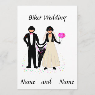 バイクもしくは自転車に乗る人結婚の追加詳細 招待状