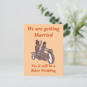 バイクもしくは自転車に乗る人結婚ズ、新郎の乗馬のピリオン、固定 案内ポストカード (スタンド正面)