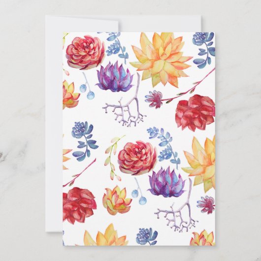 バイクもしくは自転車に乗る人結婚フローラ多肉類 招待状 (裏面)