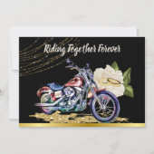 バイクもしくは自転車に乗る人結婚式招待状 招待状 (正面)