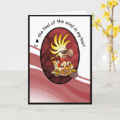 バイクもしくは自転車に乗る人誕生日カードラブザウィンド カード (黄色い花)