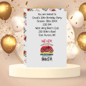 バイクもしくは自転車に乗る人誕生日パーティオールドマンジョーク 招待状