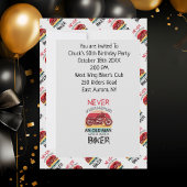 バイクもしくは自転車に乗る人誕生日パーティオールドマンジョーク 招待状