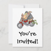 バイクもしくは自転車に乗る人豚バイクの漫画 招待状 (正面)