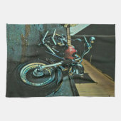 バイクもしくは自転車に乗る人贈与 キッチンタオル (横)