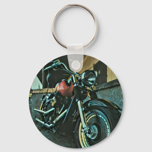 バイクもしくは自転車に乗る人贈与 キーホルダー (正面)