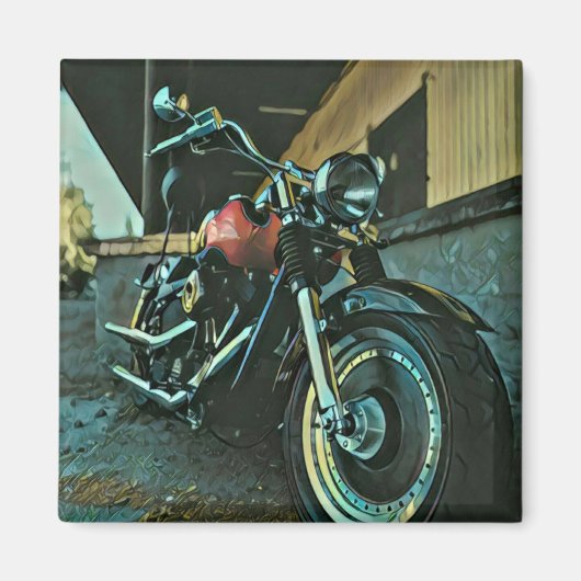 バイクもしくは自転車に乗る人贈与 マグネット (正面)