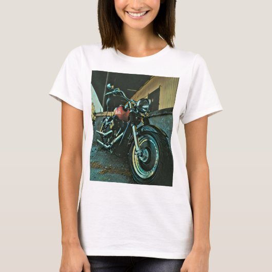 バイクもしくは自転車に乗る人贈与 Tシャツ (正面)