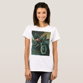 バイクもしくは自転車に乗る人贈与 Tシャツ (正面フル)