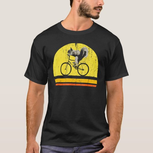 バイクもしくは自転車に乗る人野生動物林動物自然サイクリングスクハーレ Tシャツ (正面)