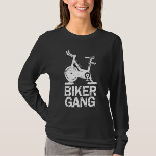 バイクもしくは自転車に乗る人集団スピニング屋内スピンクラスワーおもしろいク Tシャツ
