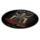 バイクもしくは自転車に乗る人骨格パーソナライズされた自動二輪車ショップガレージ カッティングボード (角)