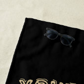 バイクもしくは自転車に乗る人骨格パーソナライズされた自動二輪車ショップガレージ ビーチタオル (インサイチュ)