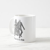 バイクもしくは自転車に乗る人骨格対 コーヒーマグカップ (正面左)