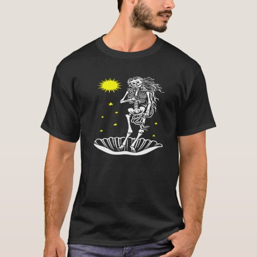 バイクもしくは自転車に乗る人骨格死神秘ボーン3 Tシャツ (正面)