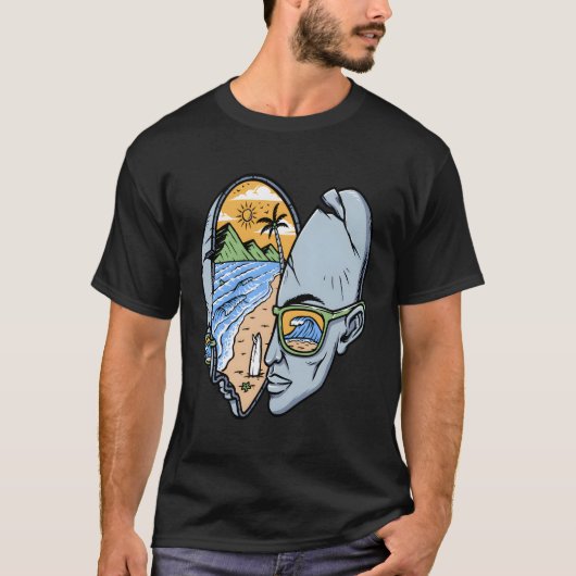 バイクもしくは自転車に乗る人骨格神秘的なデスボーン Tシャツ (正面)