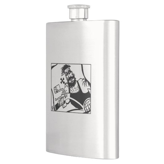 バイクもしくは自転車に乗る人黒ステンレス鋼フラスコ フラスク (左)