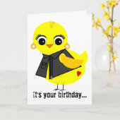 バイクもしくは自転車に乗る人 カード (黄色い花)