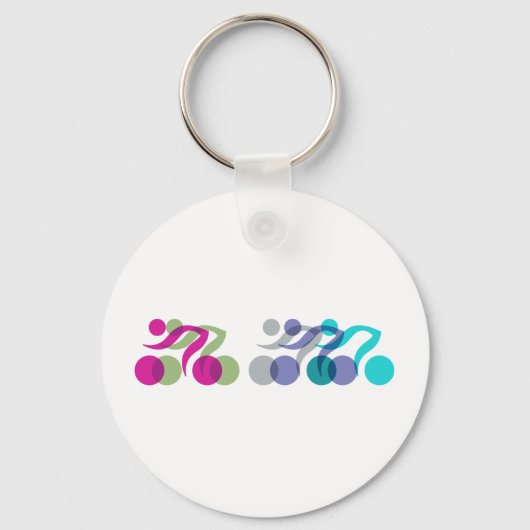 バイクもしくは自転車に乗る人 キーホルダー (正面)