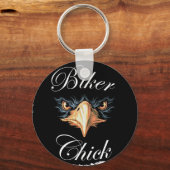 バイクもしくは自転車に乗る人 キーホルダー (正面)