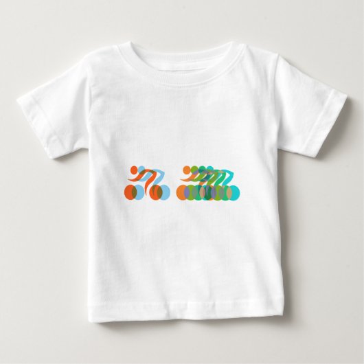 バイクもしくは自転車に乗る人、サイクラーフリークス ベビーTシャツ (正面)