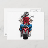 バイクもしくは自転車に乗る人 ポストカード (正面/裏面)