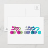 バイクもしくは自転車に乗る人 ポストカード (正面/裏面)