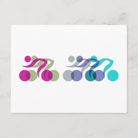 バイクもしくは自転車に乗る人 ポストカード (正面)