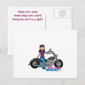 バイクもしくは自転車に乗る人 – 中 ポストカード (正面/裏面)