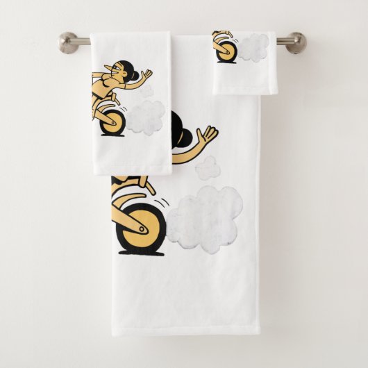 バイクもしくは自転車に乗る人。頑張れ。 バスタオルセット (インサイチュ)