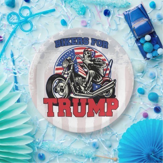 バイクもしくは自転車に乗る人, TRUMP愛国者のバイク社長のための ペーパープレート (パーティー)