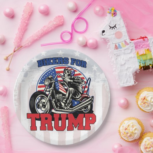 バイクもしくは自転車に乗る人, TRUMP愛国者のバイク社長のための ペーパープレート (パーティー)
