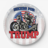 バイクもしくは自転車に乗る人, TRUMP愛国者のバイク社長のための ペーパープレート (正面)