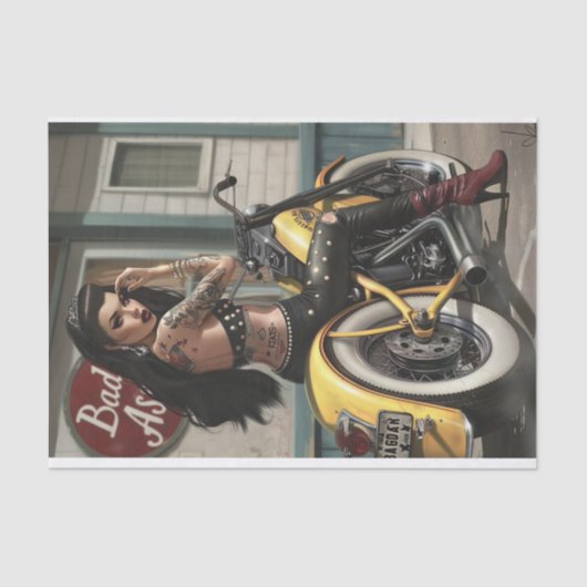 バイクもしくは自転車に乗る人Babe6骨版に悪い 薄葉紙 (正面)