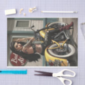 バイクもしくは自転車に乗る人Babe6骨版に悪い 薄葉紙 (クラフト)