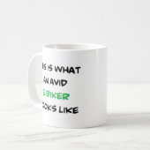 バイクもしくは自転車に乗る人eバイクもしくは自転車に乗る人、熱心 コーヒーマグカップ (正面左)