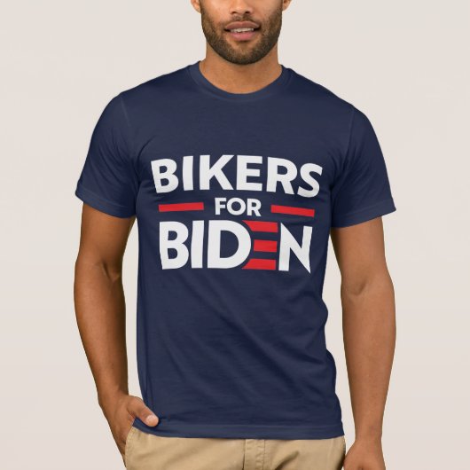 バイクもしくは自転車に乗る人JOEバイデン氏 Tシャツ (正面)