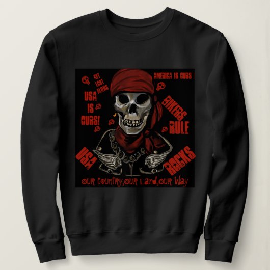 バイクもしくは自転車に乗る人Tシャツ スウェットシャツ (デザイン正面)