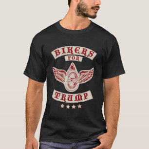 バイクもしくは自転車に乗る人Trump 2020 MCデザインの背面 Tシャツ