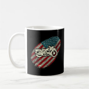 バイクもしくは自転車に乗る人USA国旗の指紋2指波 コーヒーマグカップ