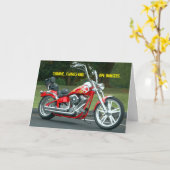 バイクもしくは自転車に乗る人Vツインハーレー道路発疹が良い早いカードを取得 カード (黄色い花)