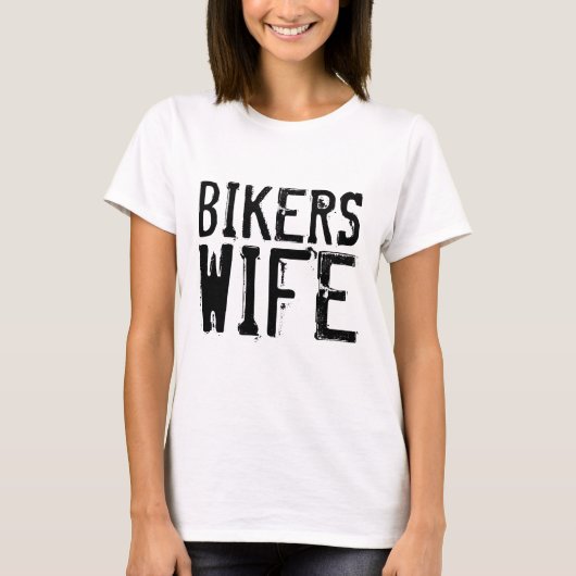 バイクもしくは自転車に乗る人WIFE Tシャツ (正面)