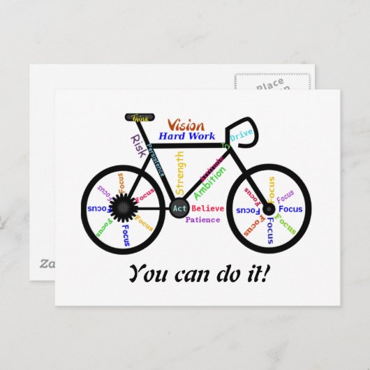 バイクやる気を起こさせるサイクリングサイクリング出来る! ポストカード (正面/裏面)