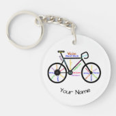 バイクやる気を起こさせる、サイクル、サイクリングスポーツ名前をカスタムする キーホルダー (正面)