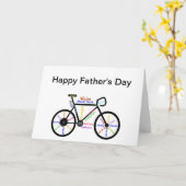 バイクやる気を起こさせる、自転車、サイクリング父の日 カード (黄色い花)