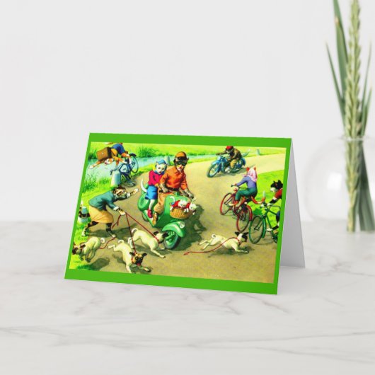 バイクやバイクで猫を飼う カード (正面)