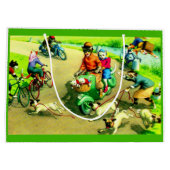 バイクやバイクで猫を飼う ラージペーパーバッグ (裏面)