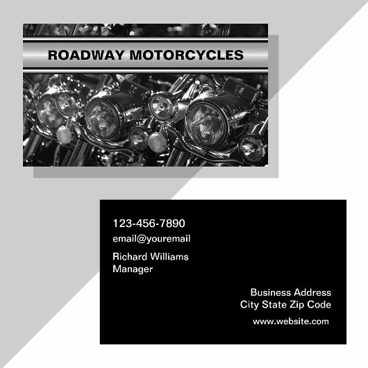 バイクをテーマにしたクールなビジネスカード 名刺