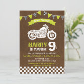 バイクをテーマにした誕生日パーティーの招待状 招待状 (スタンド正面)
